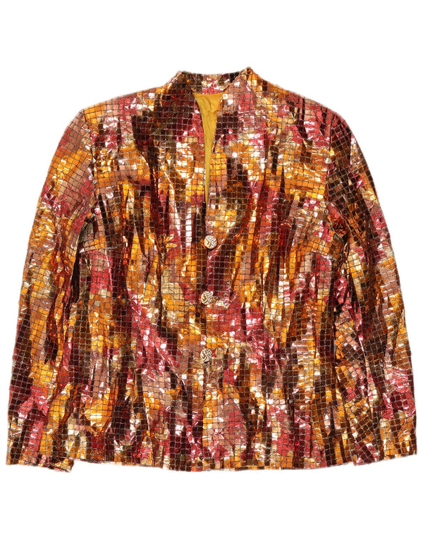 Vintage ženski sako s 3 gumba UK 14 srednje višebojan