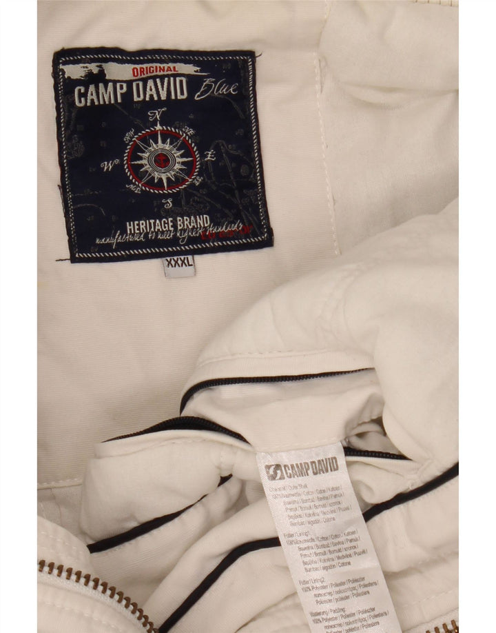 Camp David muška bomber jakna s grafičkim motivima UK 46 3XL bijeli pamuk