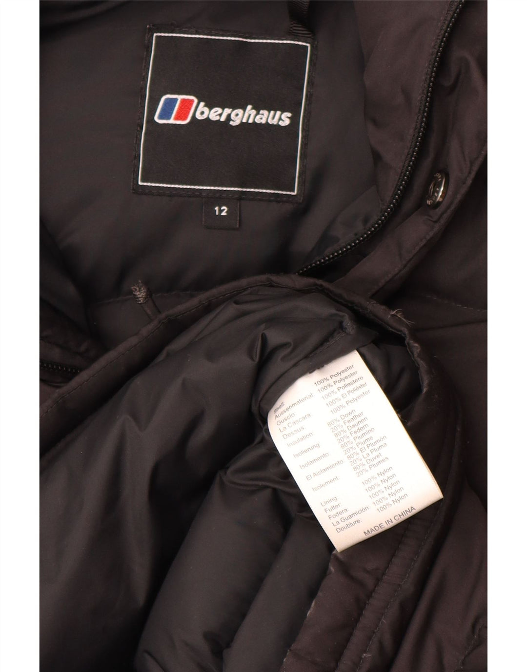 Berghaus ženski podstavljeni kaput s kapuljačom UK 12 srednji crni poliester