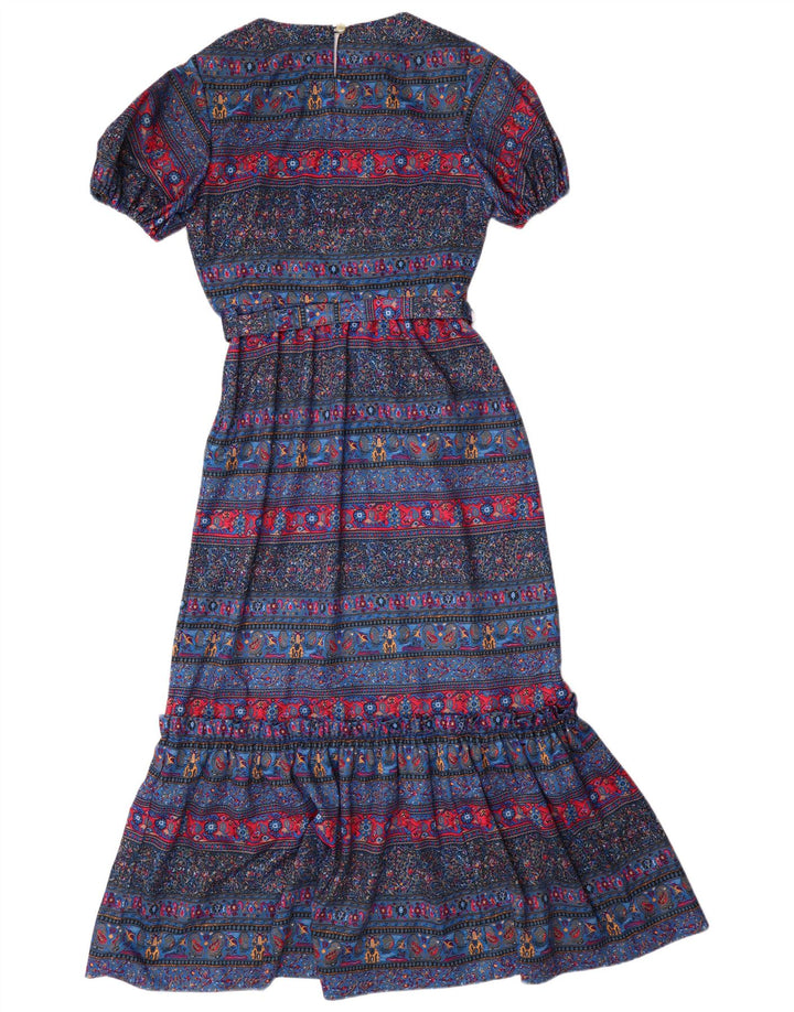 VINTAGE ženska maksi haljina UK 12 Srednji višebojni paisley