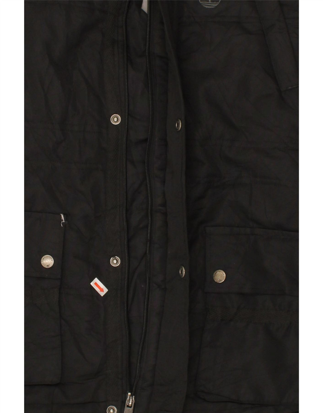 TIMBERLAND Womens Hooded Windbreaker Jacket UK 10 Small Black Vintage Timberland and Second-Hand Timberland from Messina Hembry 