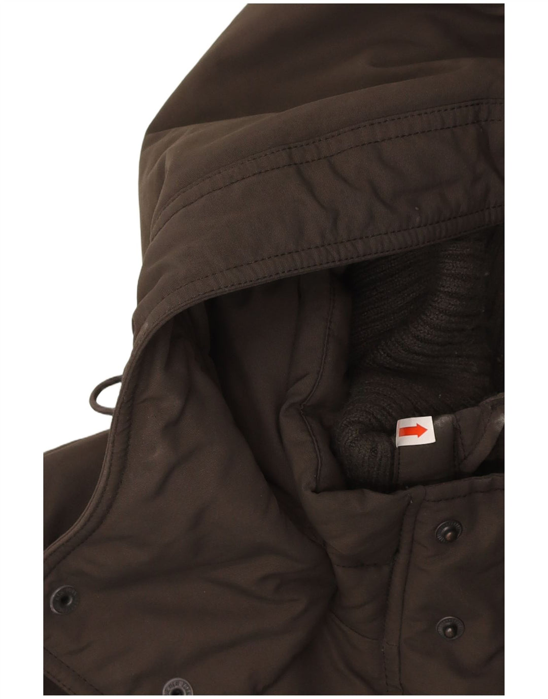 ABERCROMBIE & FITCH Mens Hooded Padded Jacket UK 38 Medium Brown Polyester