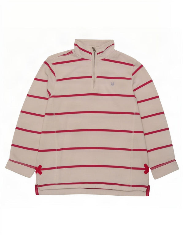 Crew Clothing Ženska majica s izrezom s patentnim zatvaračem UK 14 Velike bijele pruge