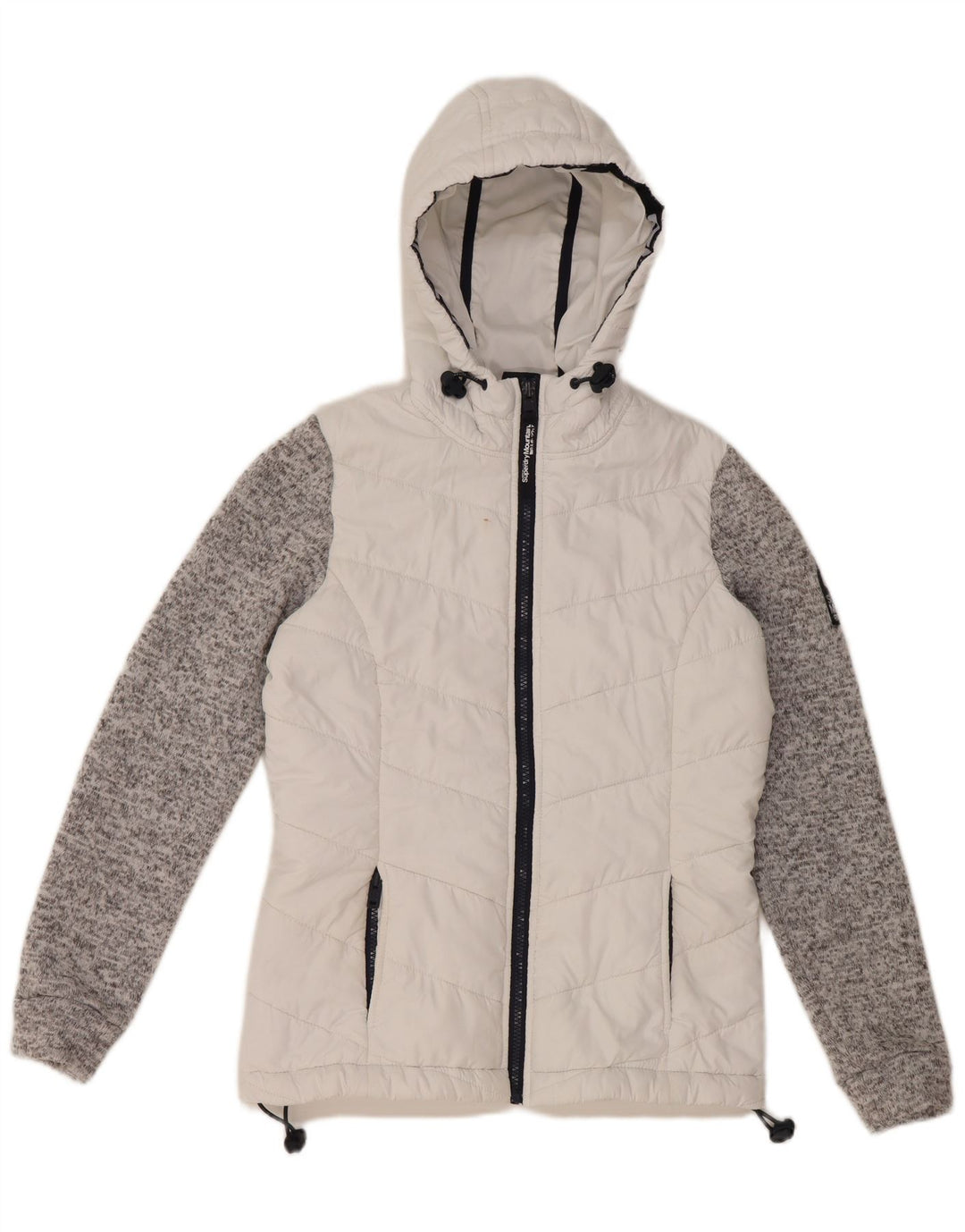 Superdry ženska podstavljena jakna s kapuljačom UK 8 Small White Colourblock