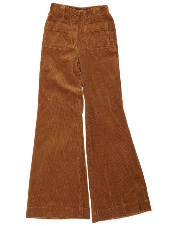 Massimo Dutti ženske široke hlače od samta EU 34 2XS W24 L33 smeđi pamuk