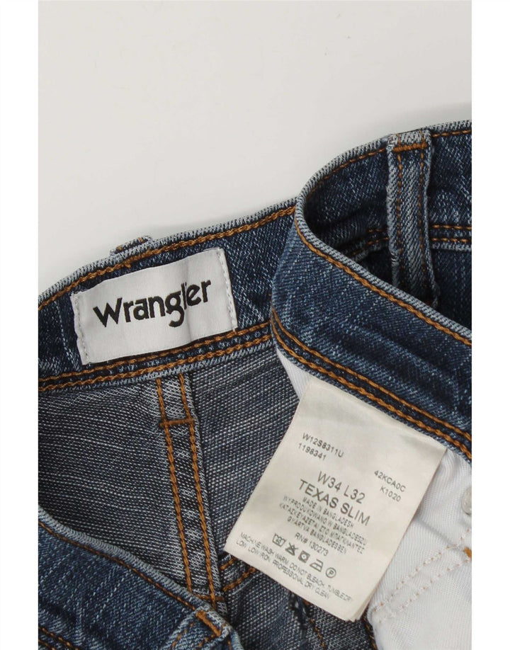 Wrangler Muške uske traperice W34 L32 Plavi pamuk