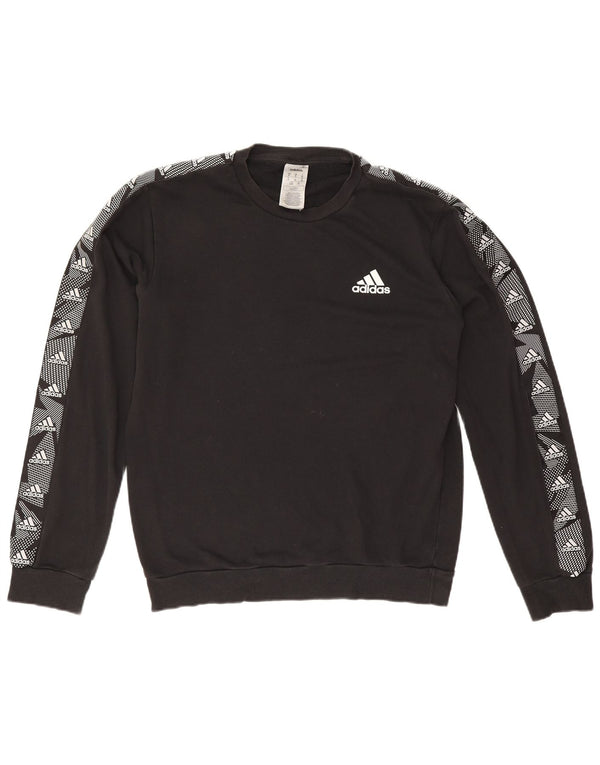 Adidas Mens Graphic Sweatshirt Jumper Medium Black Cotton