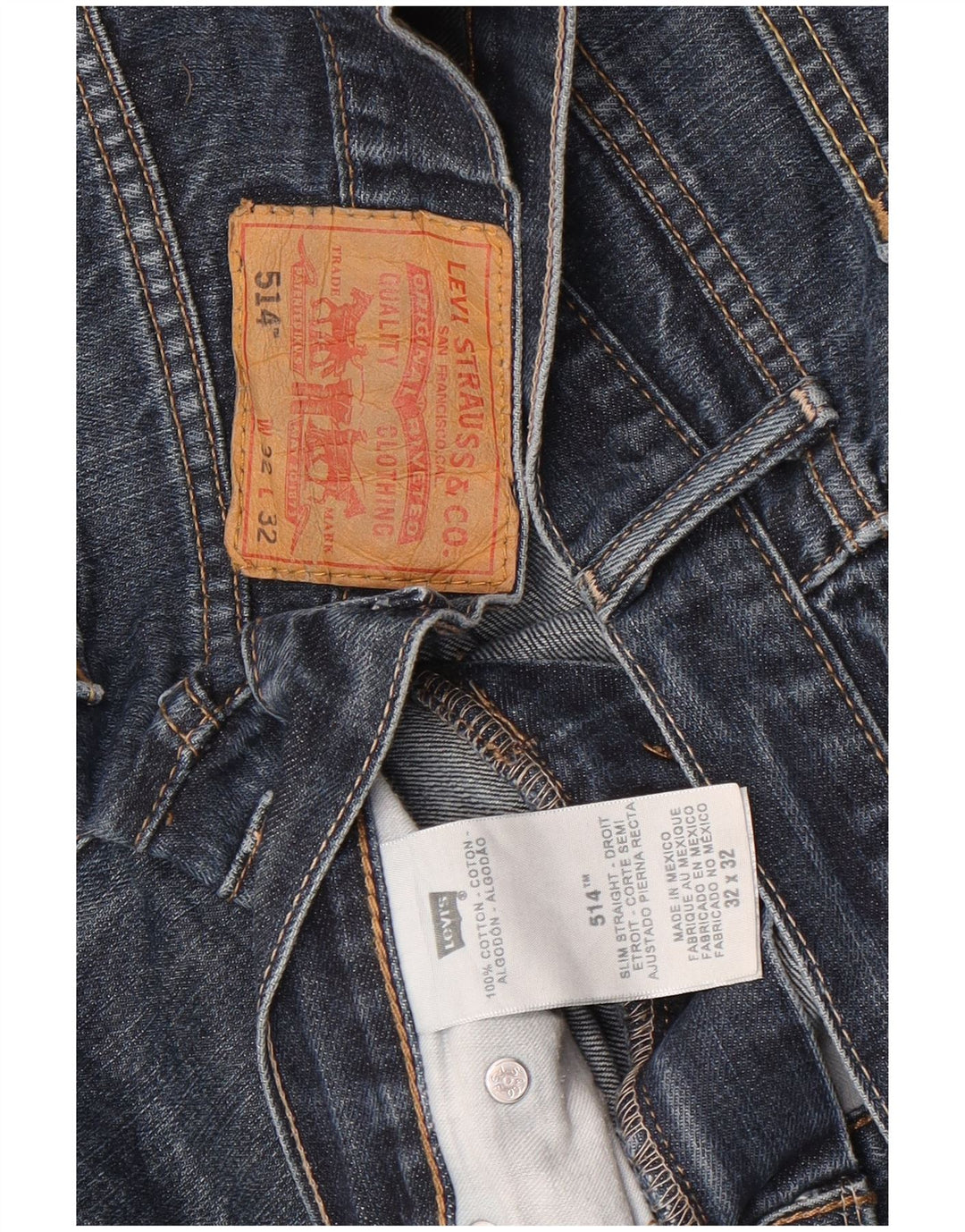 Levi's muške 514 ravne traperice W32 L32 plavi pamuk