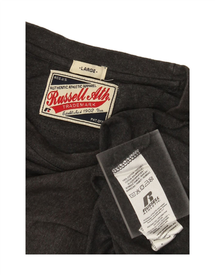 Russell atletska muška majica dugih rukava s grafikama, veliki sivi pamuk