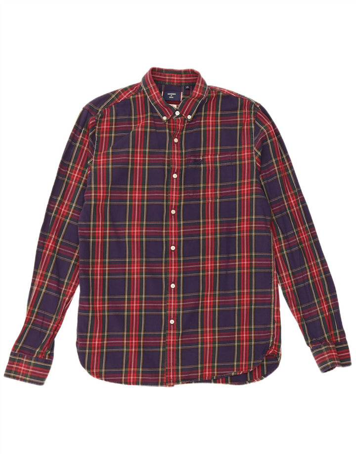 Superdry muška flanelska košulja srednje tamnoplave pamučne kare