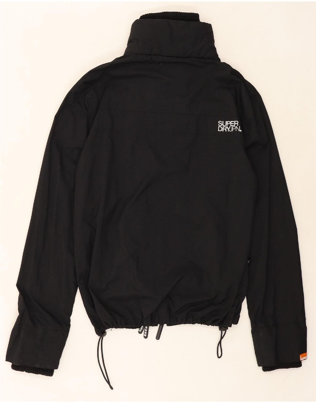 SUPERDRY Womens Rain Jacket UK 14 Large Black Nylon Vintage Superdry and Second-Hand Superdry from Messina Hembry 