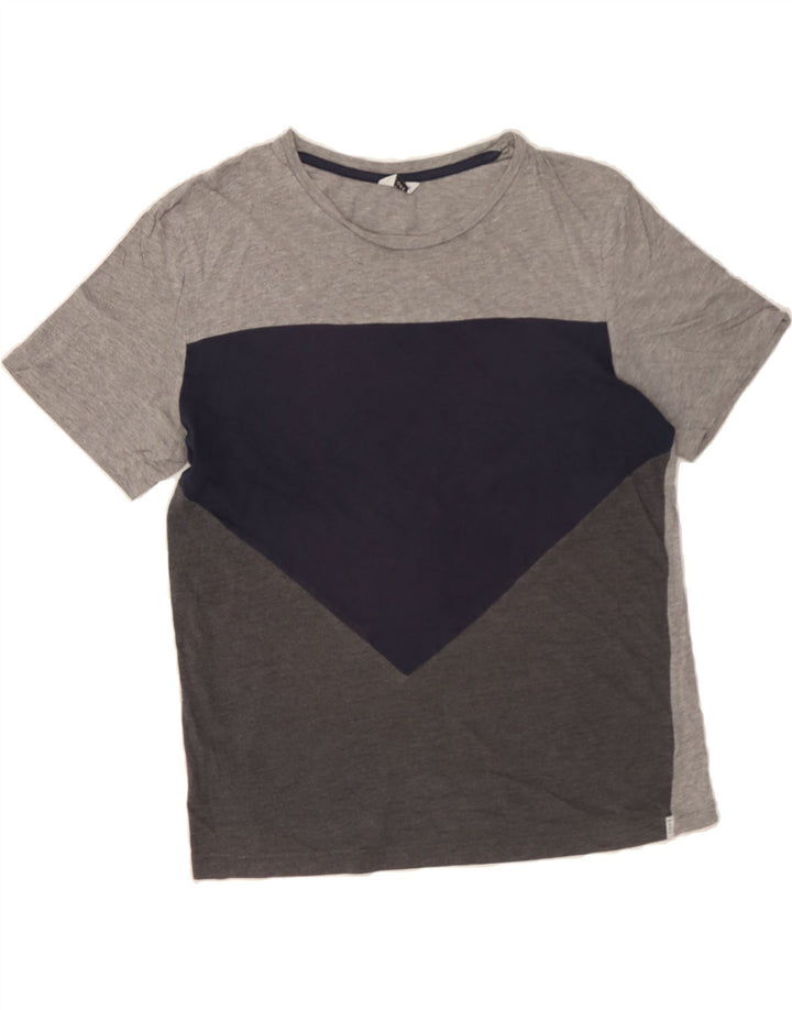 JACK & JONES Mens Core T-Shirt Top XL Grey Colourblock Vintage Jack & Jones and Second-Hand Jack & Jones from Messina Hembry 