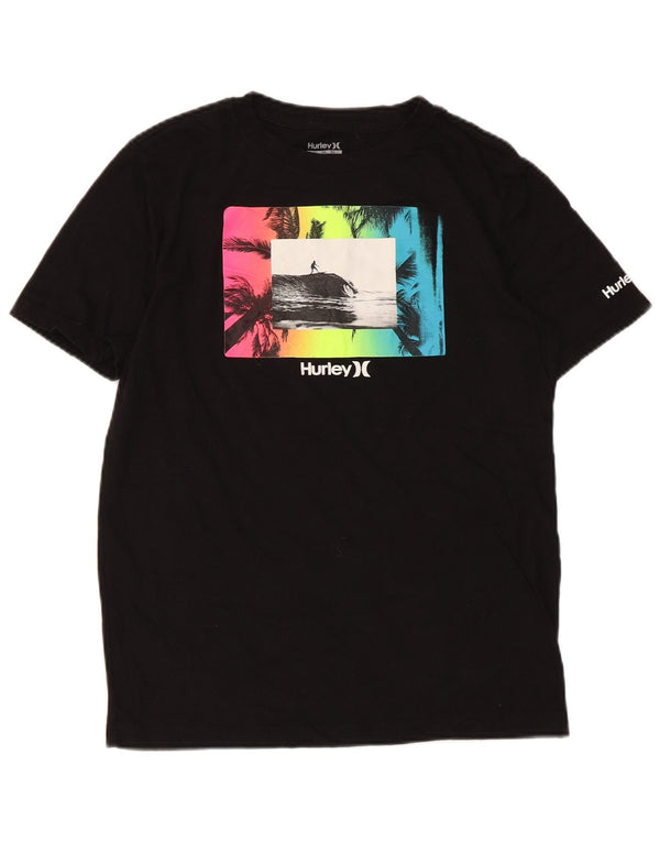 Hurley Boys Majica kratkih rukava s grafičkim motivima 13-14 godina XL crni pamuk