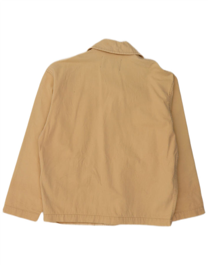 ALL-GLOW ESCAPE Mens 3 Button Bomber Jacket UK 38 Medium Beige Cotton