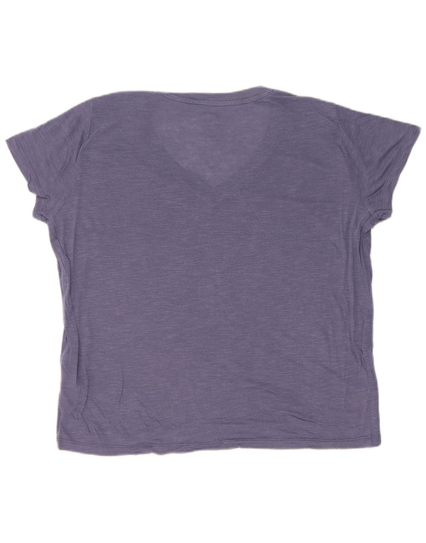 Lee Womens Regular Fit T-Shirt Top UK 16 Large Blue Lyocell