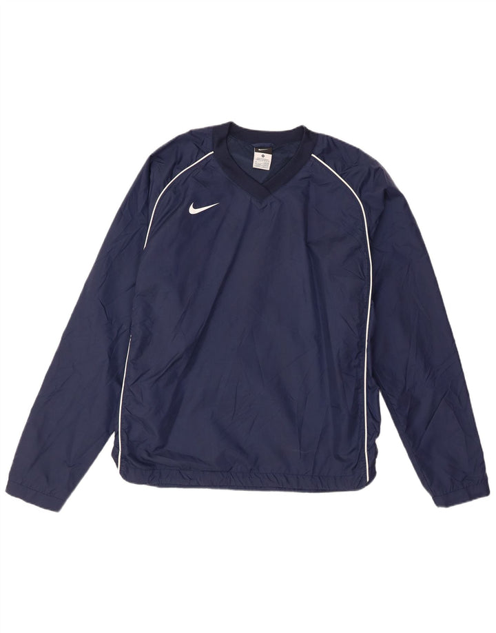 Nike Top trenirka pulover UK 39/41 srednje tamnoplavi najlon