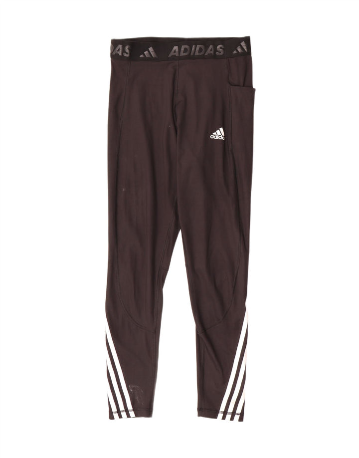 ADIDAS Womens Premium Graphic Leggings UK 12/14 Medium  Black Polyester