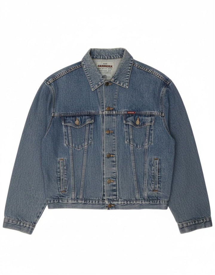 CARRERA Mens Denim Jacket UK 40 Large Blue Cotton
