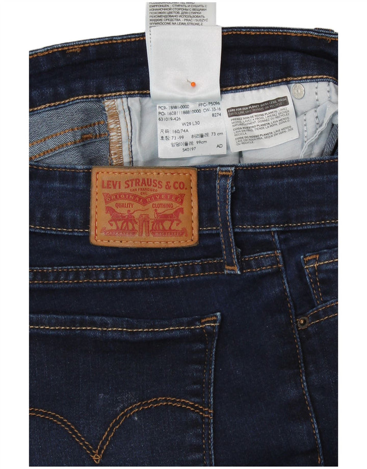 LEVI'S ženske uske traperice W29 L30 tamnoplavi pamuk