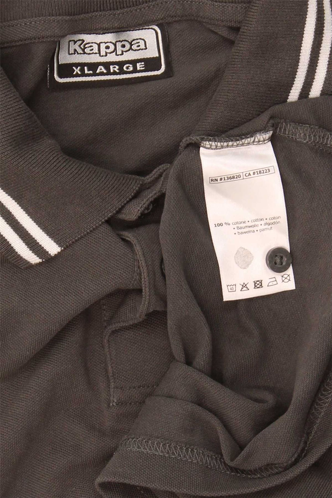 KAPPA Mens Polo Shirt XL Grey Cotton