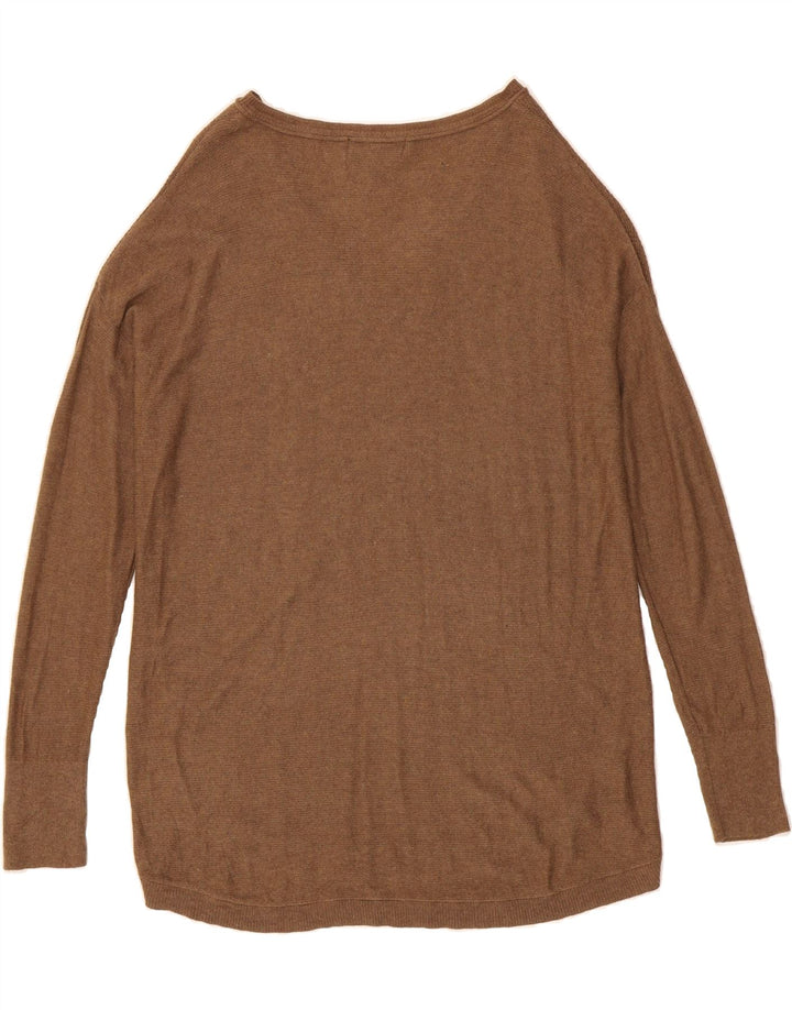 MOSSIMO Womens V-Neck Jumper Sweater UK 16 Large Brown Nylon Vintage Mossimo and Second-Hand Mossimo from Messina Hembry 