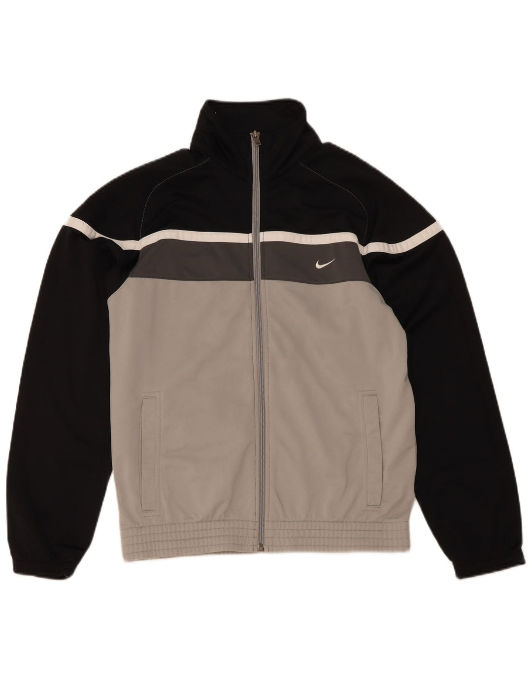 Nike muška trenirka gornja jakna UK 36/38 mala siva poliester u boji