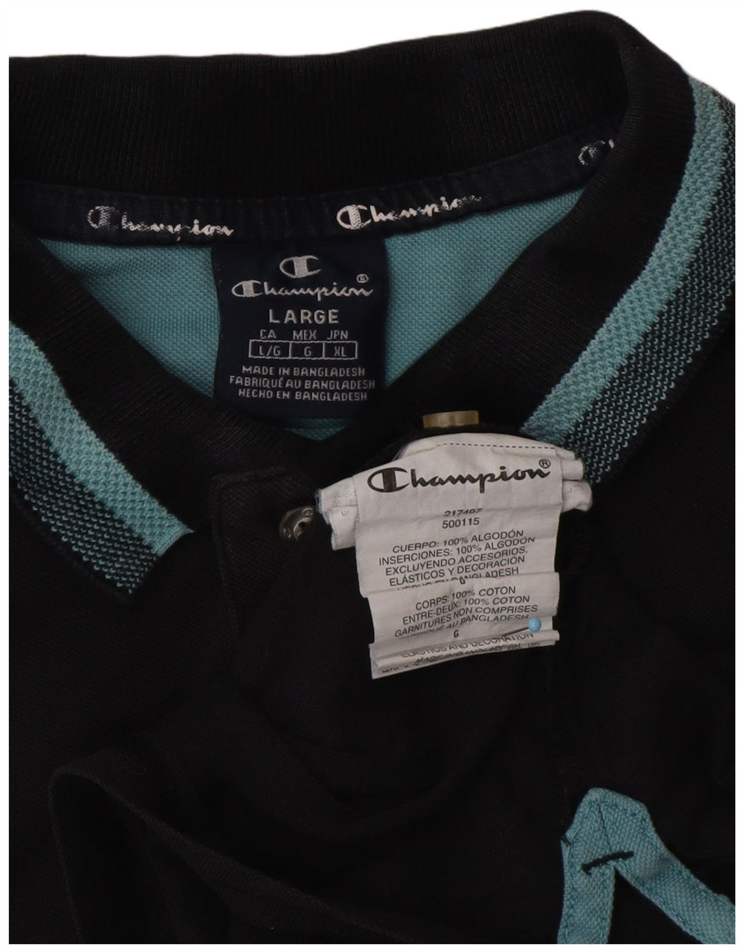 CHAMPION Muška polo majica Velika crna pamučna majica