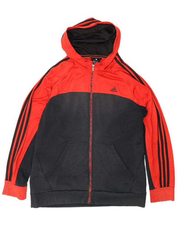 Adidas muški pulover s kapuljačom s patentnim zatvaračem XL, crni pamuk u blokovima boja