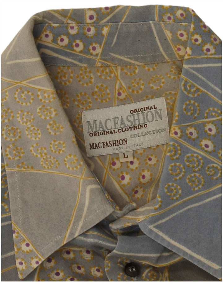 MAC FASHION Muška košulja kratkih rukava velike plave geometrije