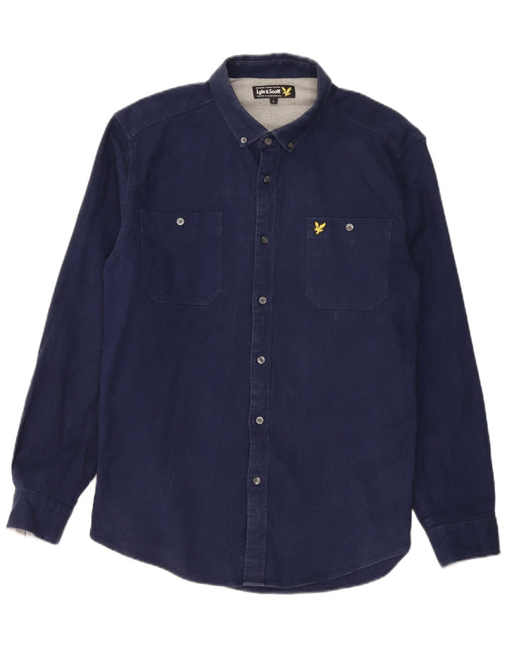 Lyle & Scott muška košulja velika tamnoplava pamuk