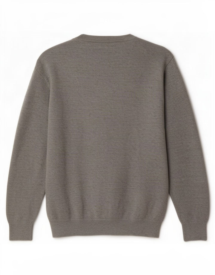 Massimo Dutti, muški pulover s okruglim izrezom, veliki sivi pamuk