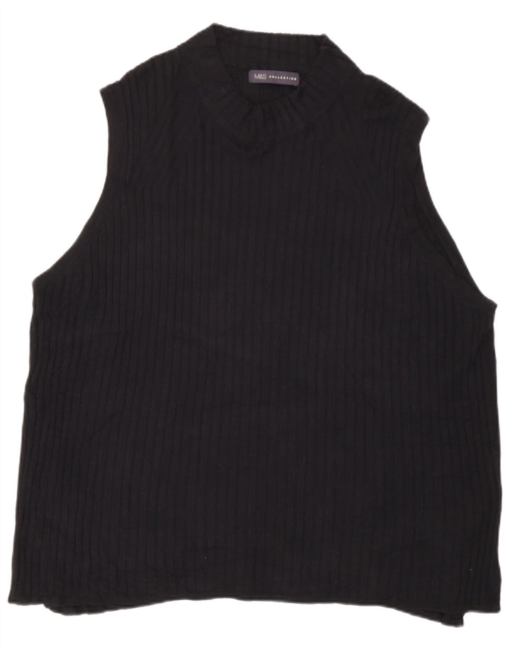 Marks & Spencer ženski prsluk UK 24 4XL crna viskoza