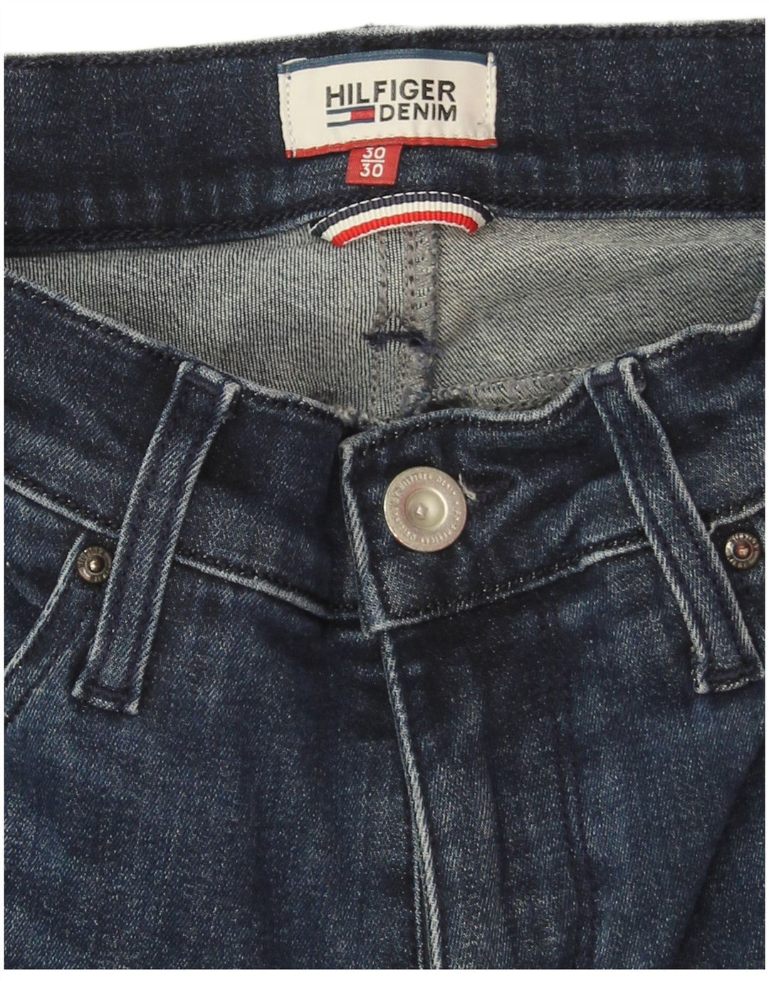 Ženske lepršave traperice Tommy Hilfiger W30 L30 tamnoplavi pamuk