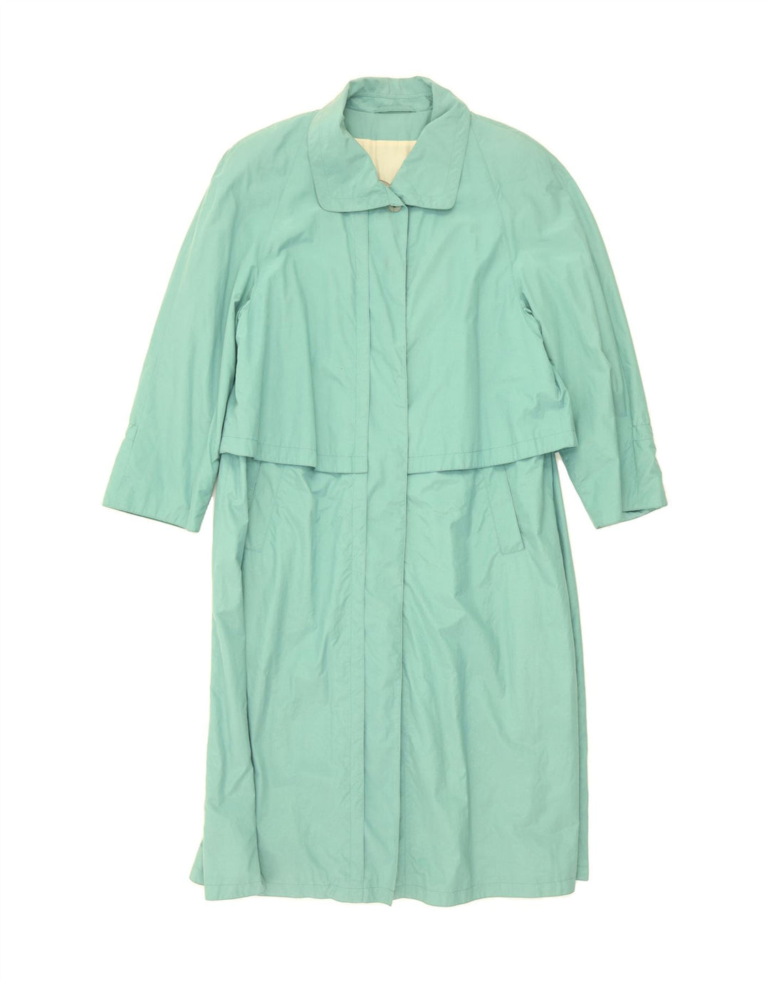 DELMOD Womens Overcoat UK 16 Large Turquoise Cotton Vintage Delmod and Second-Hand Delmod from Messina Hembry 