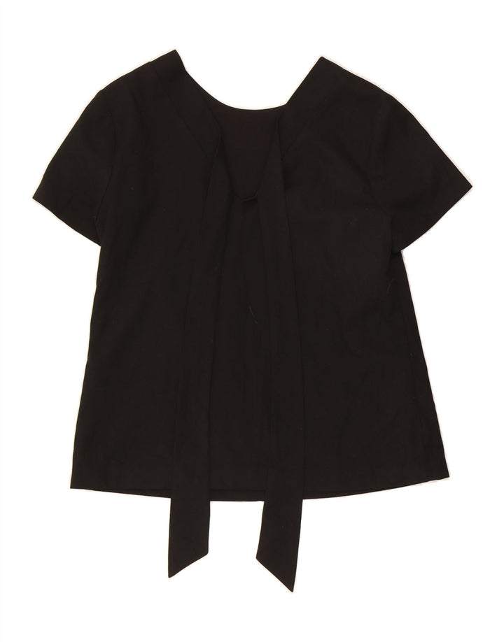 BANANA REPUBLIC Womens Crop Blouse Top UK 10 Small Black Polyester Vintage Banana Republic and Second-Hand Banana Republic from Messina Hembry 