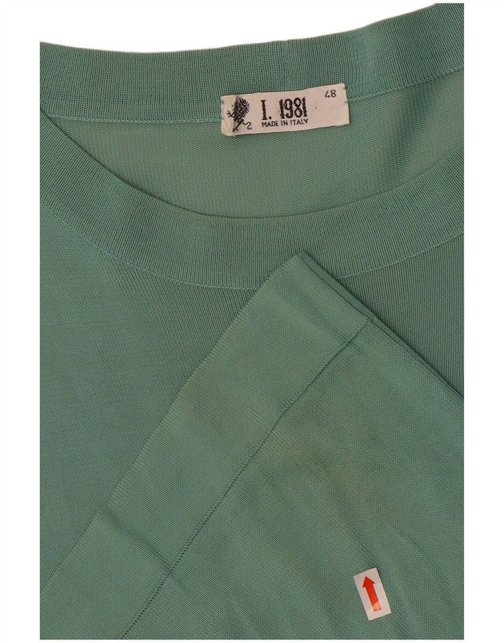 Vintage muška majica kratkih rukava IT 48 Srednje zelena viskoza