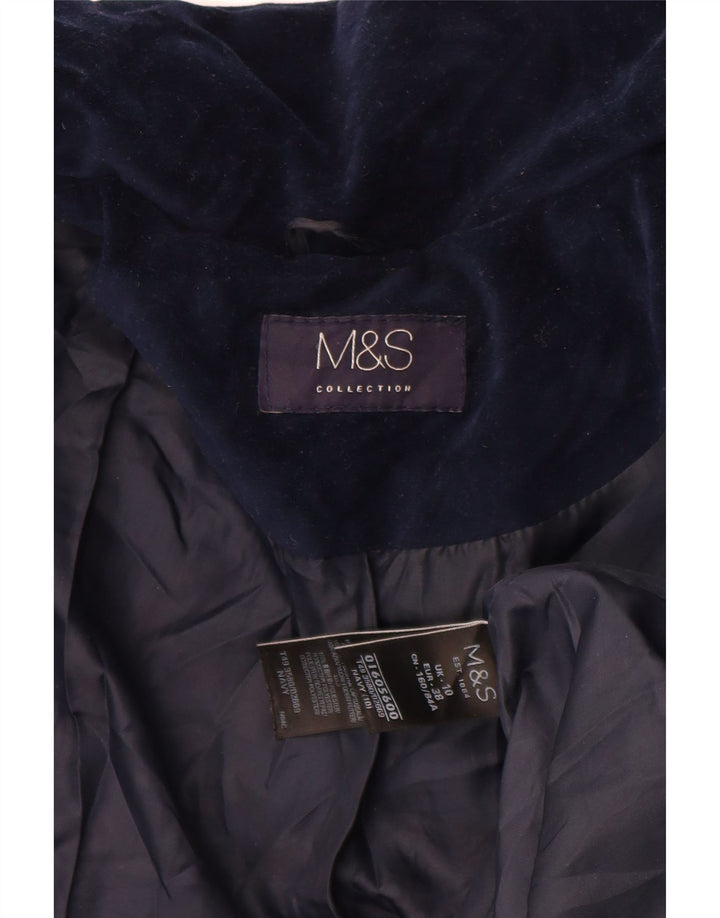 Marks & Spencer ženska prevelika podstavljena jakna od velura UK 10 Mala tamnoplava
