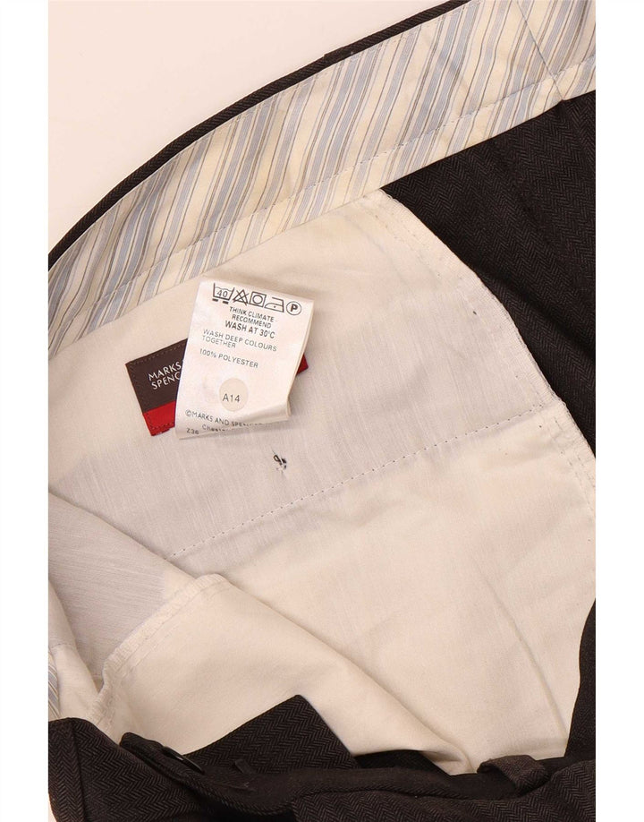 Marks & Spencer muške hlače ravnog odijela W34 L31 smeđe riblja kost