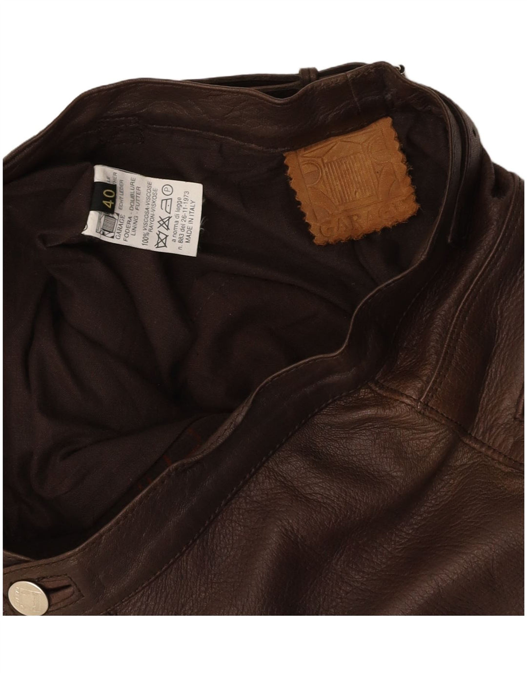 VINTAGE ženska mini kožna suknja IT 40 mala W26 smeđa koža