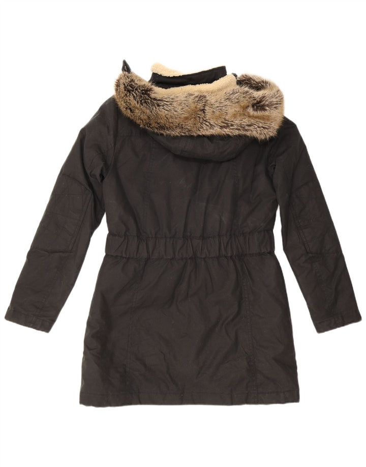 Barbour ženski preveliki podstavljeni kaput s kapuljačom UK 10 Small Black