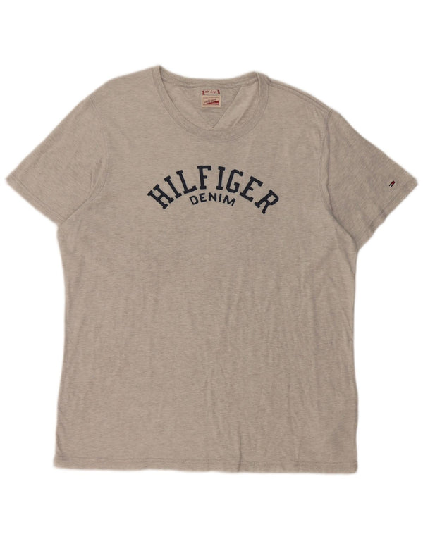 Tommy Hilfiger Top majica s grafičkim motivima 2XL sivi pamuk