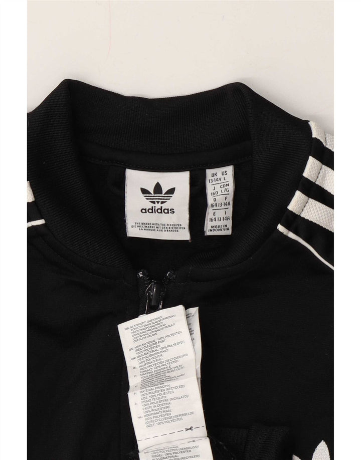 Gornja jakna od trenirke Adidas za dječake 13-14 godina, crni poliester