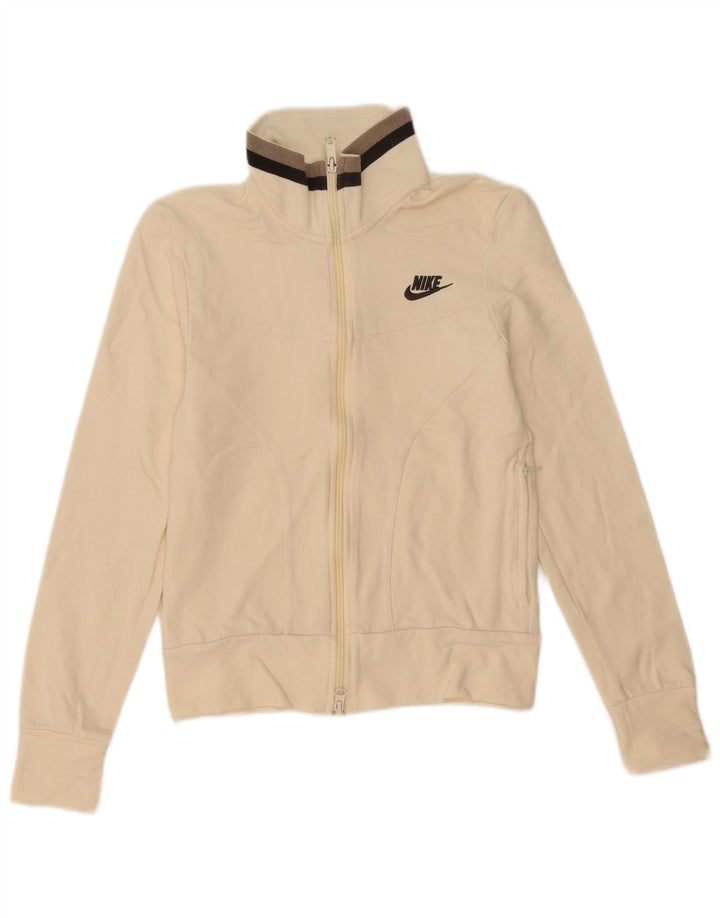 Nike ženska gornja jakna trenirke UK 8/10 Mala bijela pamučna