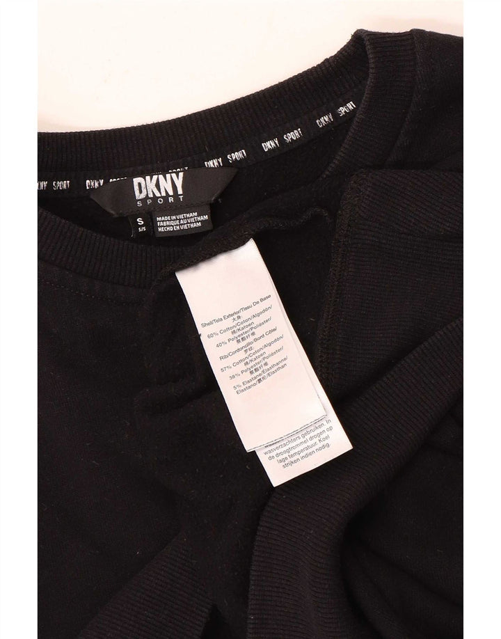 Dkny Ženska kratka prekomjerna majica s kratkim rukavima UK 10 Mali crni pamuk