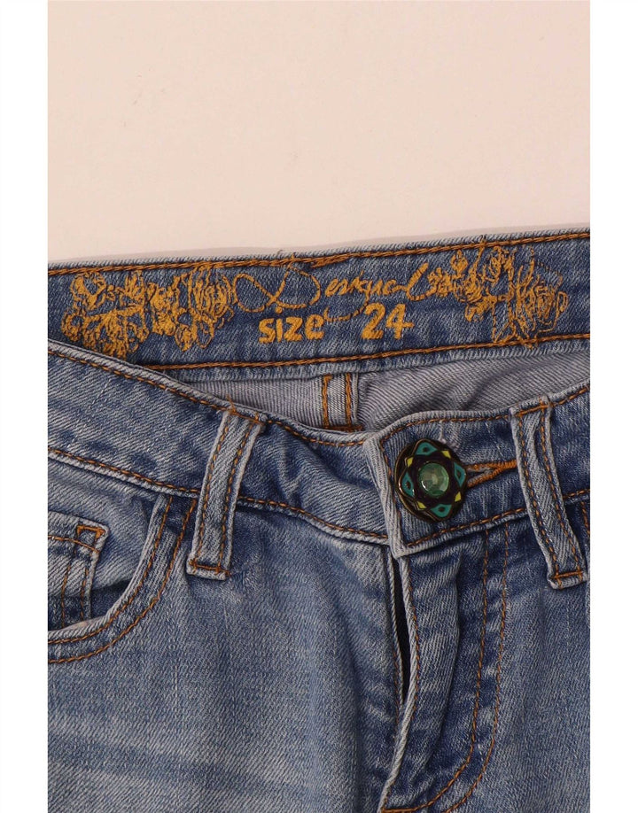 Ženske trkače Desigual sužene traperice W24 L27 plavi patchwork