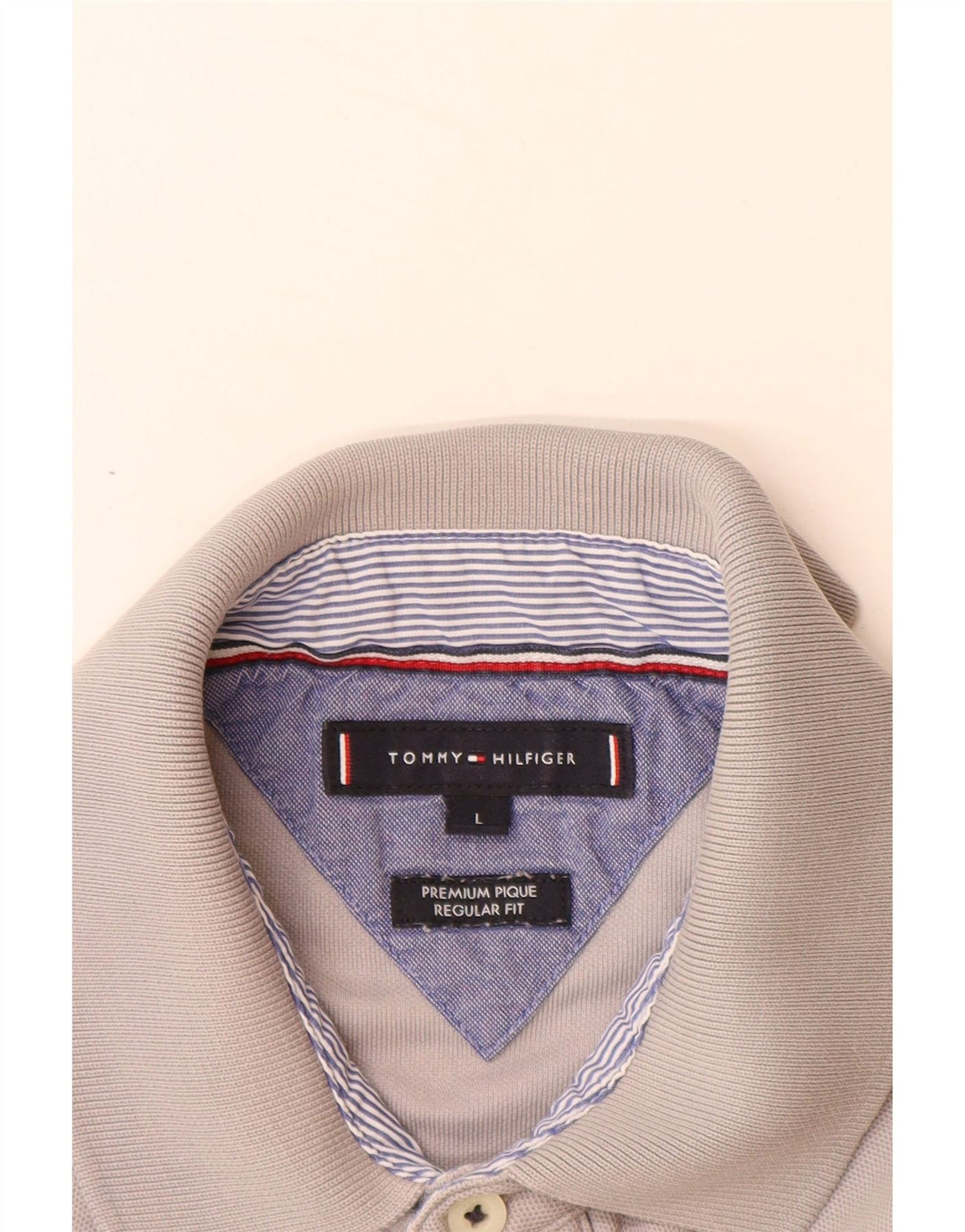 TOMMY HILFIGER Muška polo majica standardnog kroja Velika siva pamučna majica