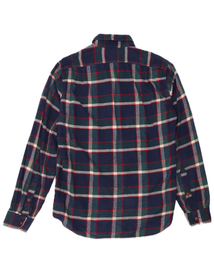 J. CREW Muška tanka flanelska košulja, mali tamnoplavi karirani pamuk