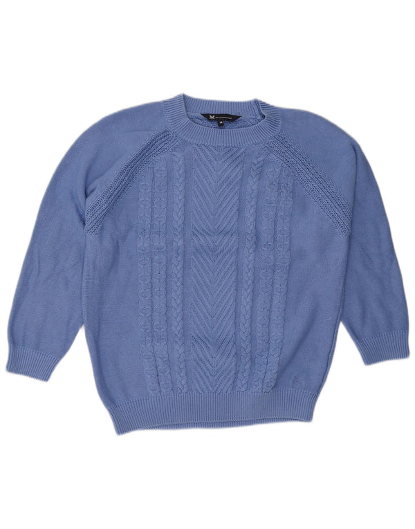 Crew Clothing Ženski pulover s 3/4 izrezom UK 14 Veliki plavi pamuk