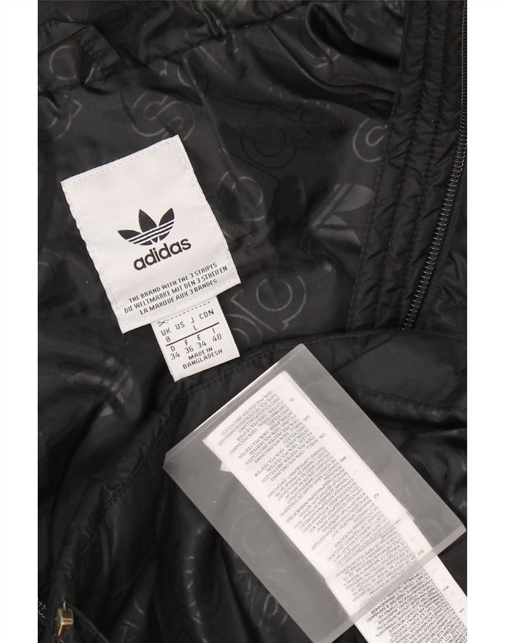 Adidas ženska podstavljena jakna s kapuljačom UK 8 Mala crna najlonska