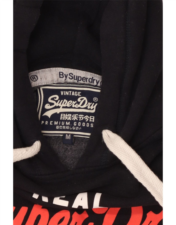 SUPERDRY muška majica s kapuljačom srednje veličine, crni pamuk
